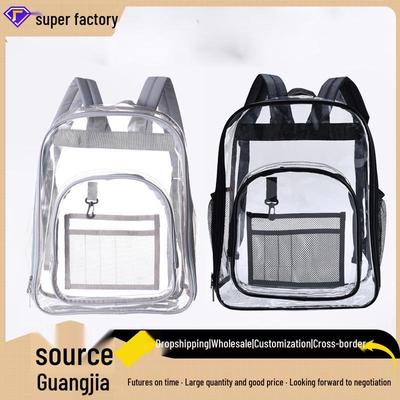 Zaino Tracolla in PVC Trasparente - Impermeabile, Grande Capacità, Borsa Ita Unisex Adatta per Studenti