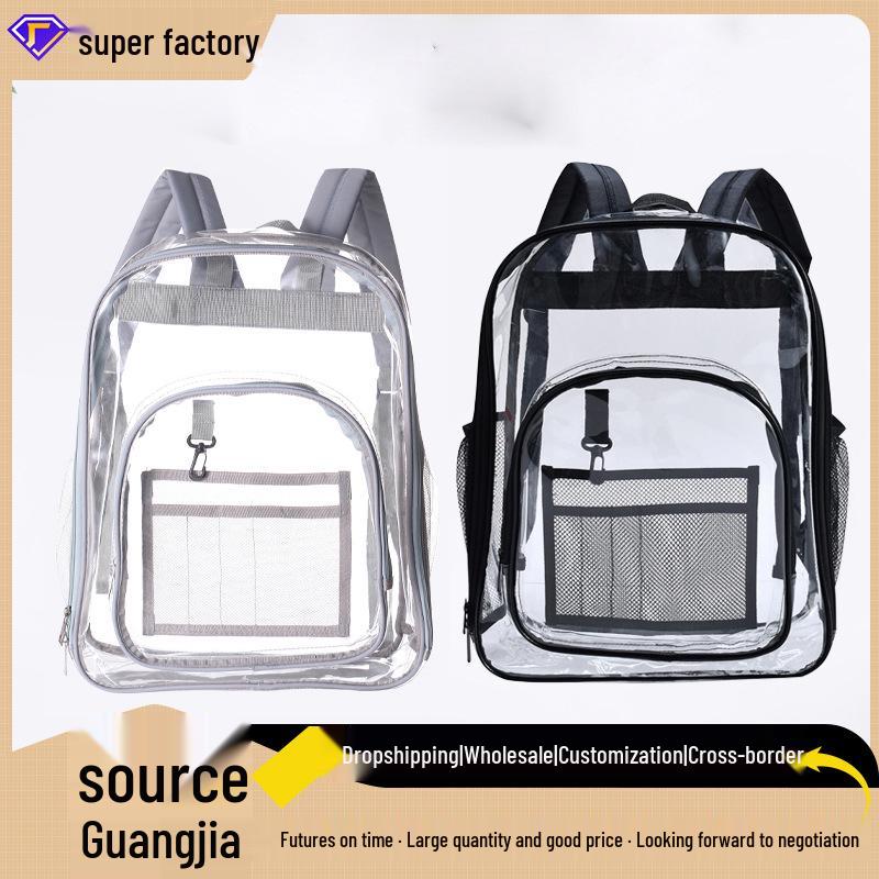 

Водонепроницаемый прозрачный рюкзак из ПВХ - Школьная сумка большой вместимости для мужчин и женщин Large Gray