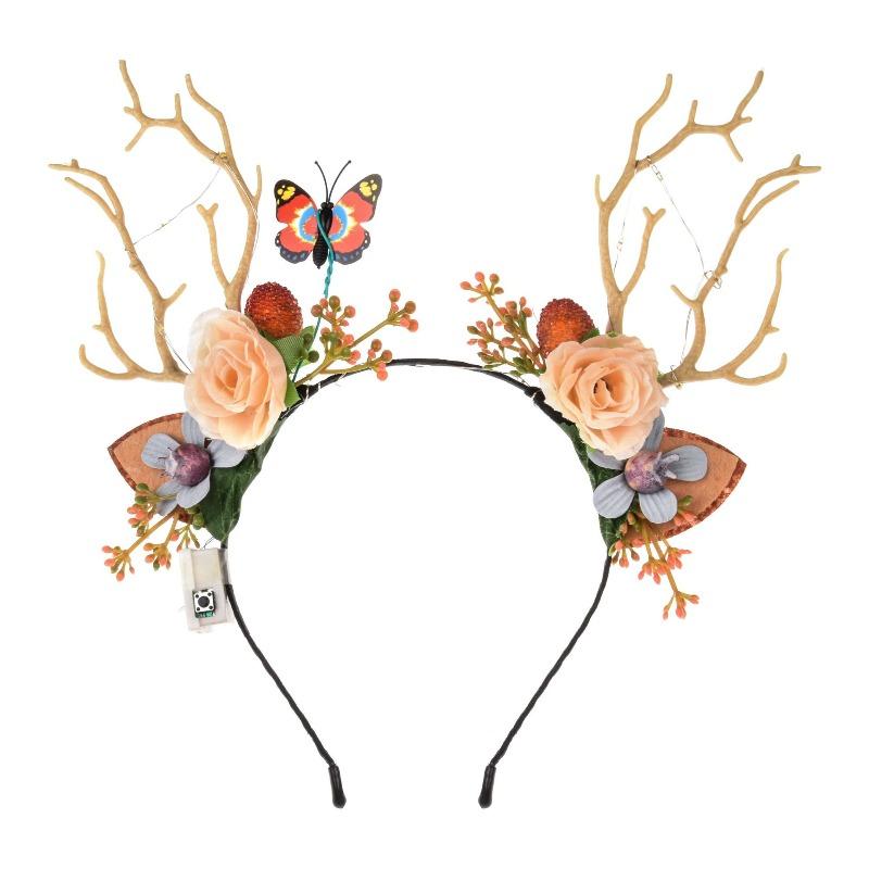Christmas Luminous Reindeer Antler Headband Glowing Hair Hoop Xmas Party Prop Navidad New Year Gift Hair Accessories Decor