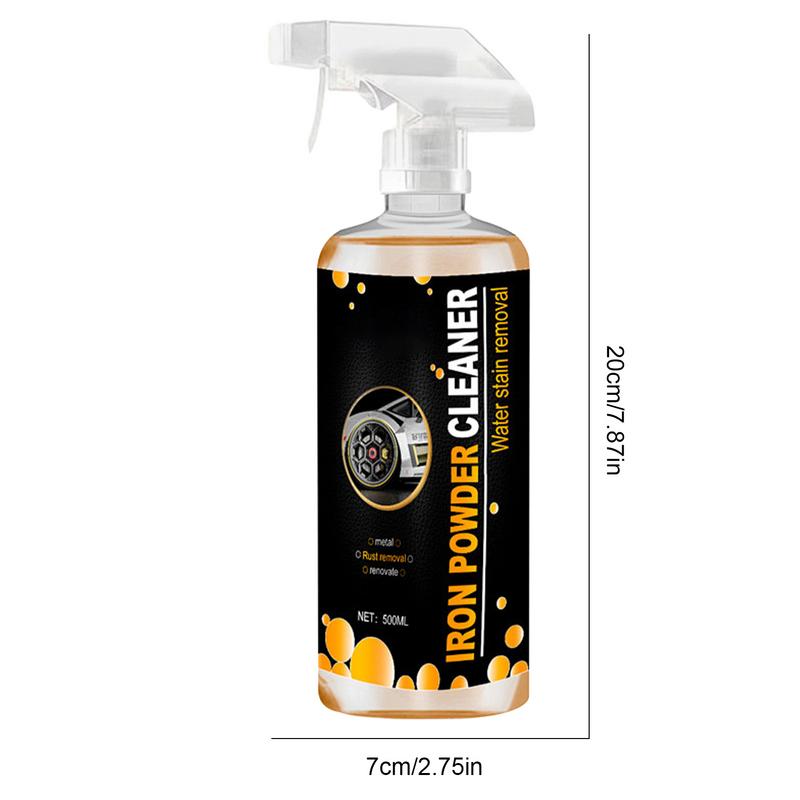 Wheel Iron Remover Spray Iron Rust Remover 500ml Exterior Care Rust Iron Remover Spray Brake Dust & Rust Stain Remover Removes