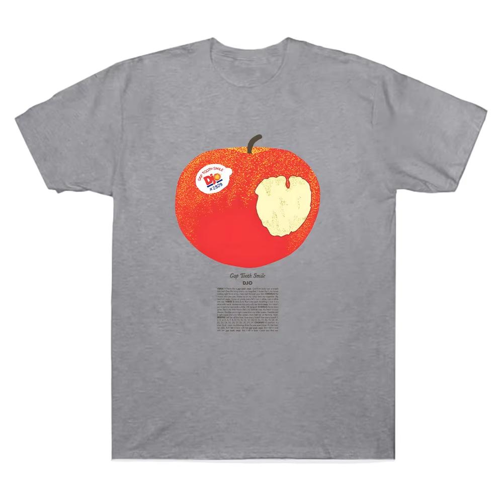 Djo Apple Tshirt Fun Cartoon Pattern Tshirt 2026 Summer Mens Womens Casual Fashion Soft Comfortable Pure Cotton Tshirt