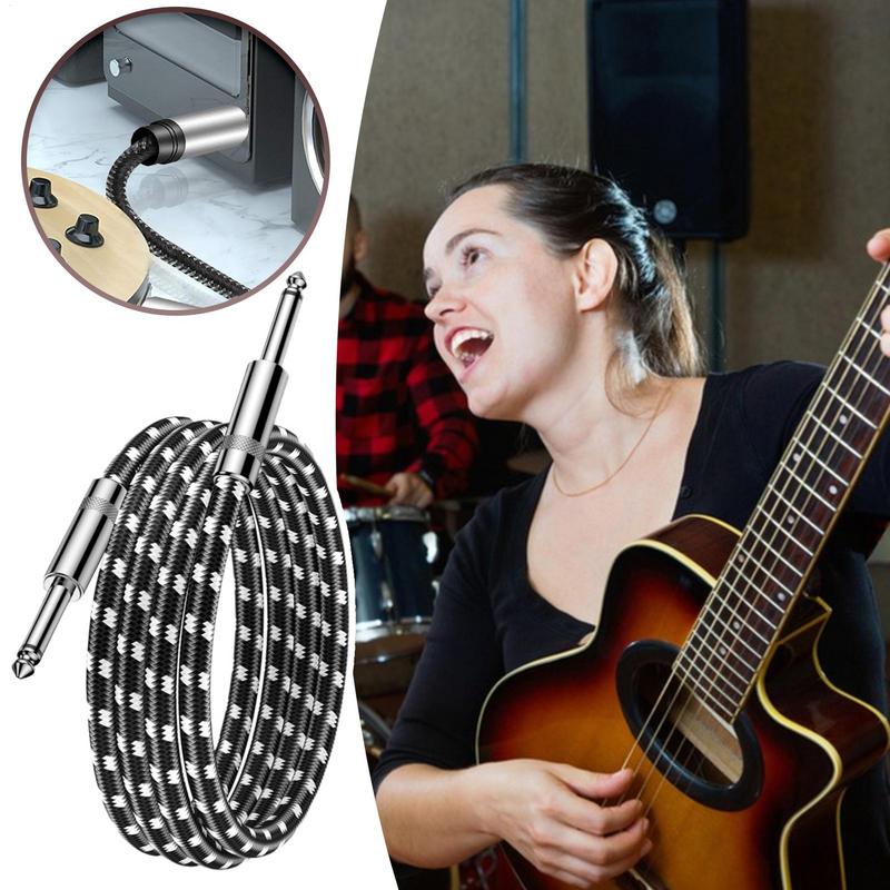 Electric Guitar Cord 10 Ft Instrument Cable For Electric Guitar Straight Connector Professional Shielded Wire For Keyboard