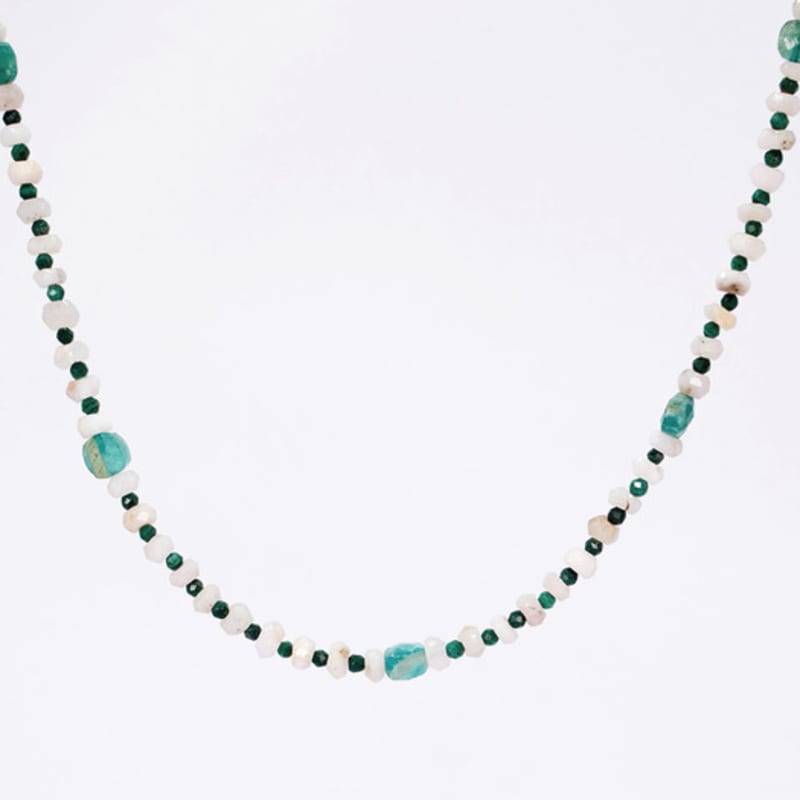 HARANG HR 43N_Malachite Pink Opal Beads Necklace