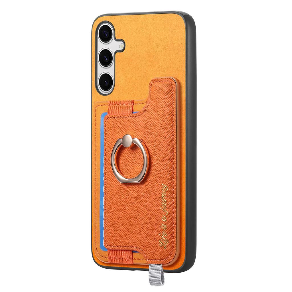 2 In 1 Detachable Magnetic Cards Bag Wallet Leather Ring Holder Case For Samsung Galaxy S24 Ultra S23Plus A05 A55 A15 A25 Cover
