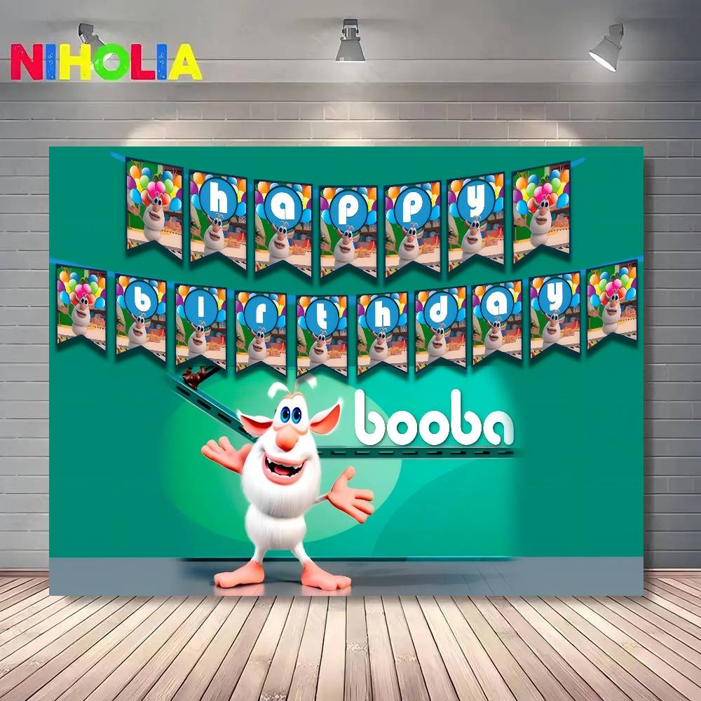 Cartoon Boobaed birthday  Photography Backdrop Customizable Happy Birthday Party Decoration Children Photo Background Gifts