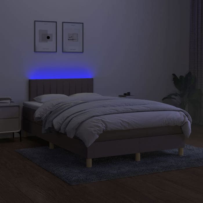 Maison Exclusive - Sommier à lattes de lit avec matelas LED Taupe 120x200 cm Tissu