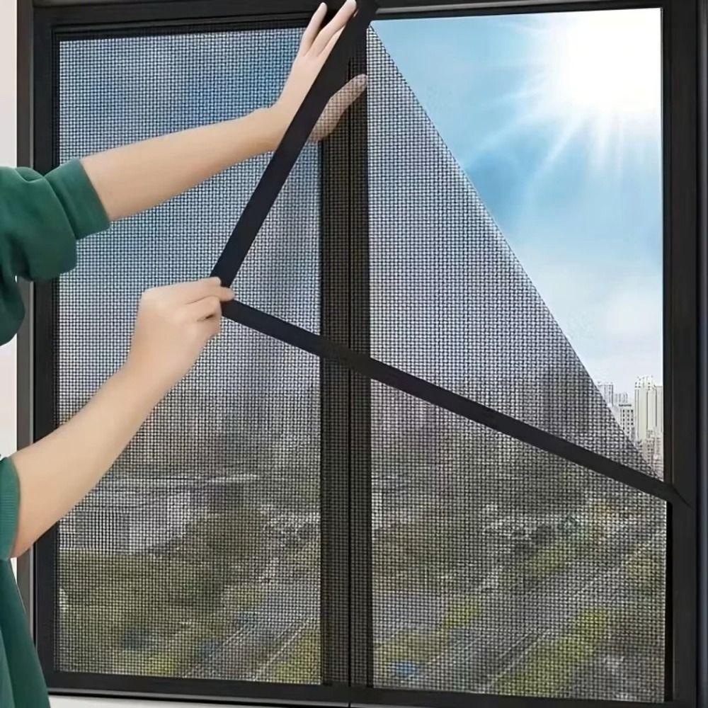 Self-Adhesive Design Self-Adhesive Window Screen Retractable Mesh Flexible Mesh Drill-Free Stick-On Door Curtain