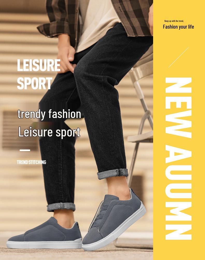 Nuove Scarpe in Tela Senza Lacci Taglie Forti: Sneakers Sportive Casual alla Moda in Stile Europeo per Uomo