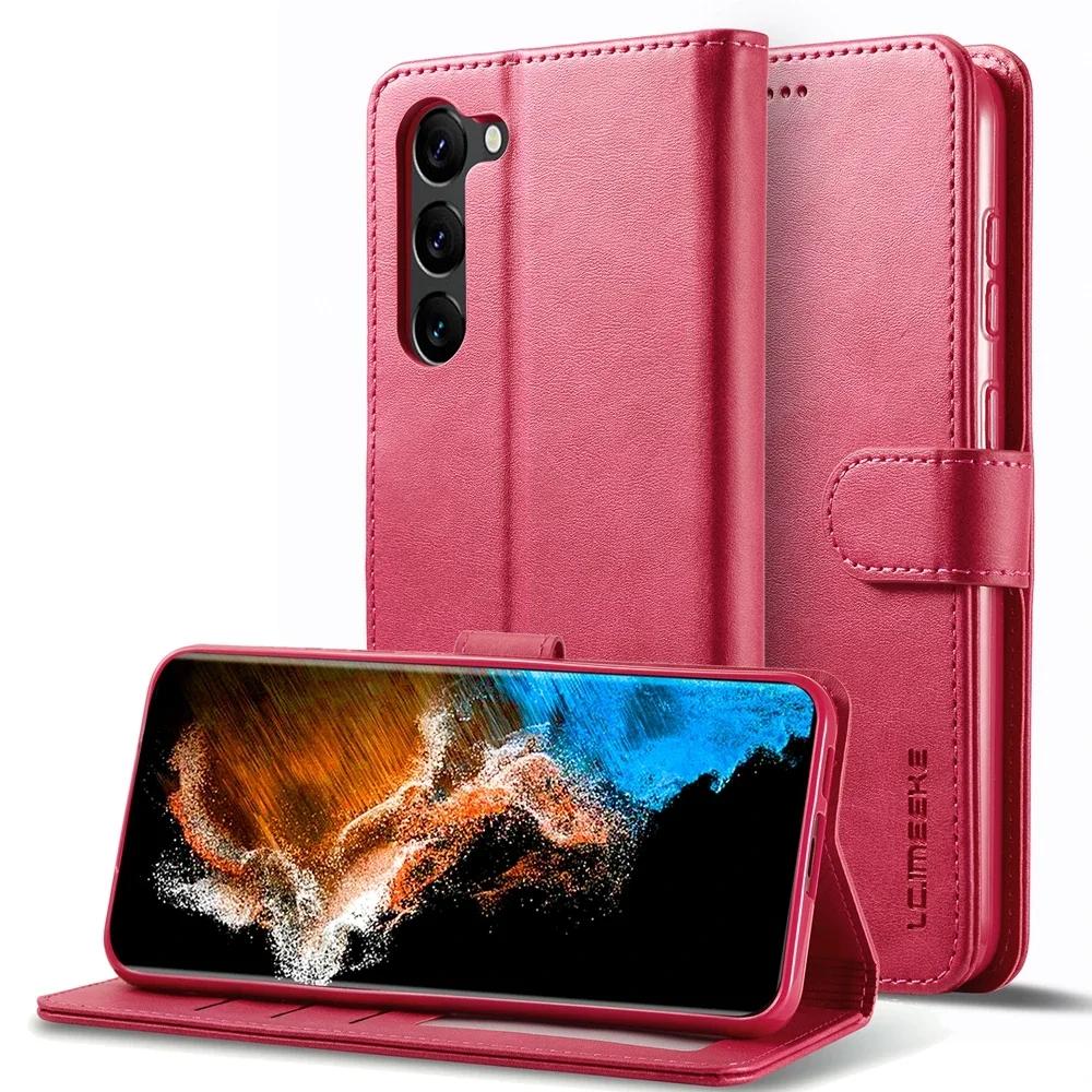 Leather Wallet Phone Cover Magnetic Flip Case Cards Slot For Samsung Galaxy S25 S23 Ultra S24 S22 Plus S21 FE A34 A54 A55 A14 A15