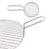 ZISIZ Stainless Steel Handheld BBQ Grill Net with Legs, 4-Pack