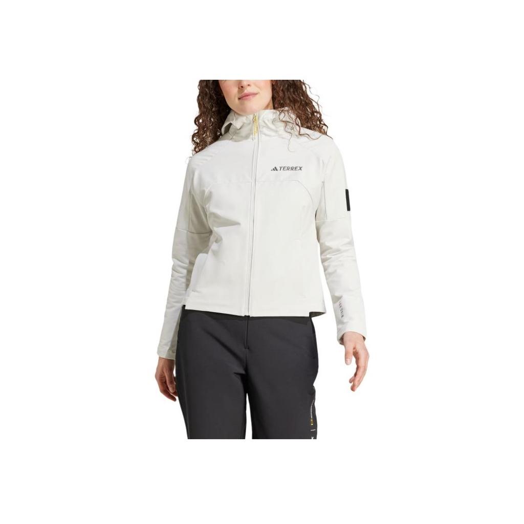Adidas X Colaboración National Geographic Softshell Logo Outdoor Cortaviento Transpirable Repelente al agua Chaqueta Manga Larga Mujer Chaqueta IX5629