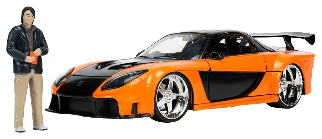 

Kyosho Jada Toys Fast Furious Series Scale Mazda Orange with Han Lu Figure JADA33174 & 1/24 F&F RX-7 (Finished Model)