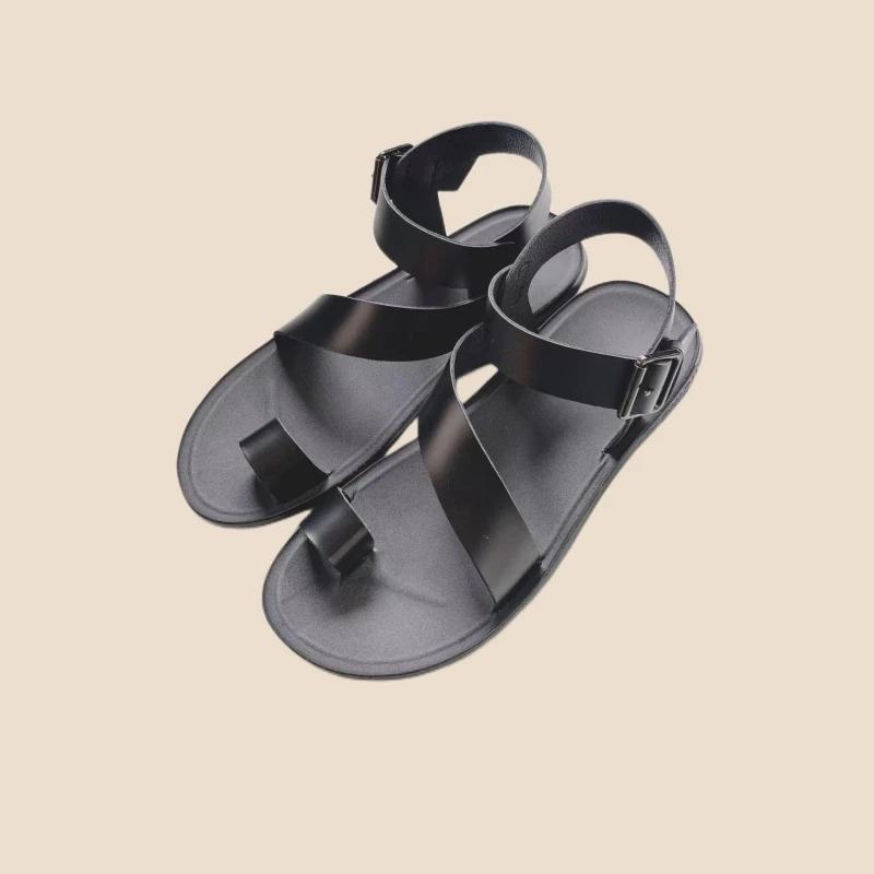 

Новые мужские сандалии из искусственной кожи с пряжкой и ремешком, черно-белые сандалии Homme, сандалии ручной работы, Zapatos Hombre 45