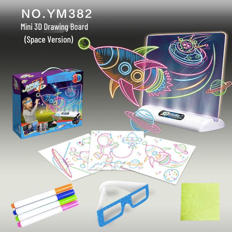 3D LED Fluorescent Children's Drawing Board – Multifunctional Early Education Luminous Toy