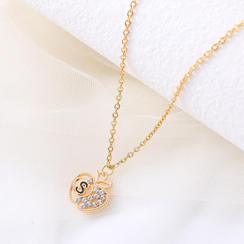 18k Gold Diamond-Set Christmas Apple Necklace & Earring Set for Women - European & American Fashion Jewelry