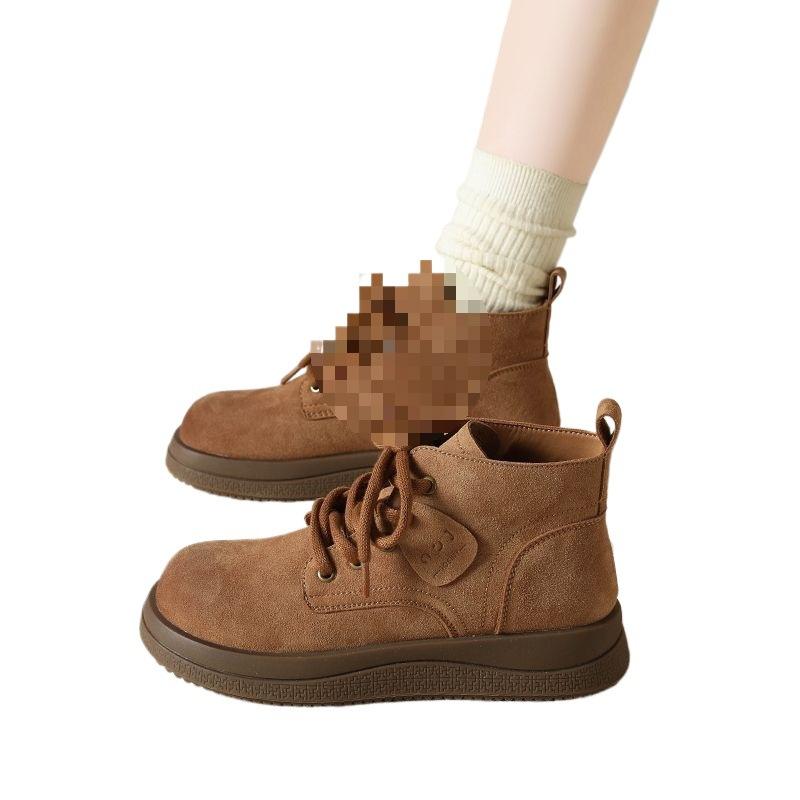 2025 New Fried Street Martin Boots Women's Autumn New British Style Locomotive Skinny Single Boots Trendy Versatile Platform Boots