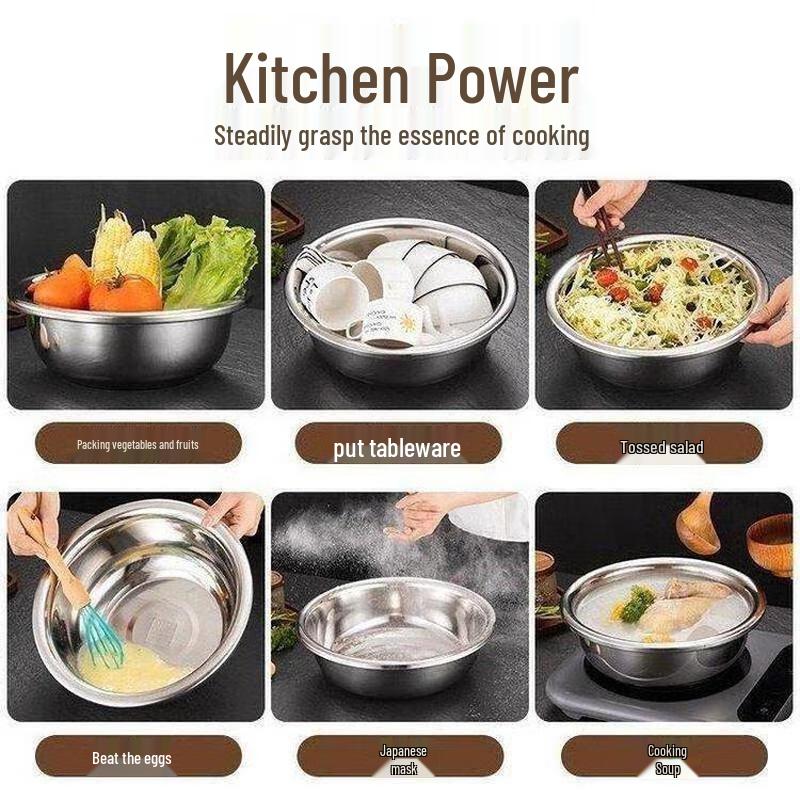 Liliu 24cm Pogrubiona Miska Kuchenna Ze Stali Nierdzewnej