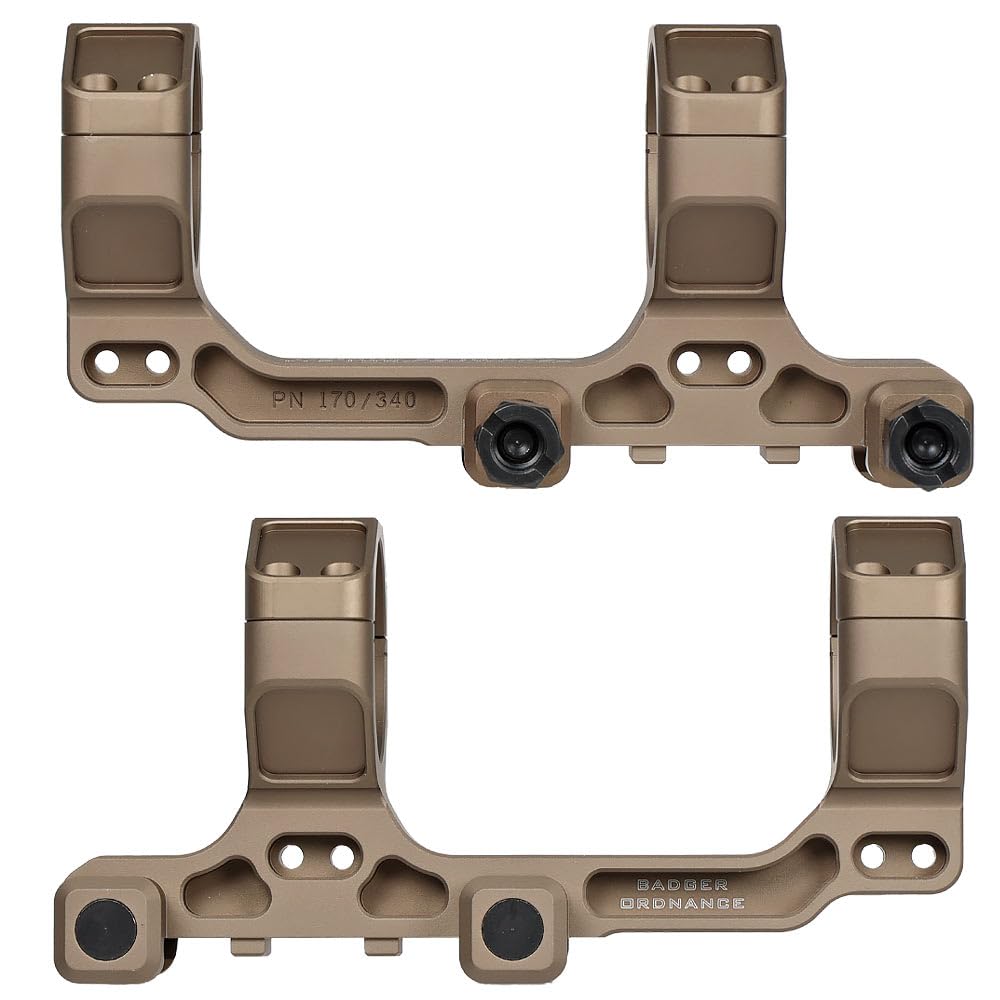 Evolution Gear 34mm Scope Compatible Badger Ordnance Condition One 1.7" Scope Mount & RMR Offset Mount Replica Set (DE Dark Earth)