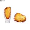 Amber Color Wrinkled Glass Vase Hydroponics Plant Pots Table Decoration Flower Arrangement Floral Vases Room Aesthetic Decor
