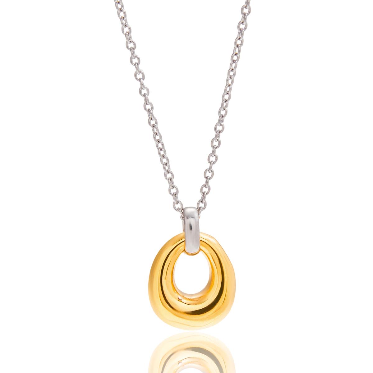 Yori Stainless Steel Chain Necklace Minimalist Metalic Texture 18 K PVD Plated Statement Collar Necklace Jewelry Gift