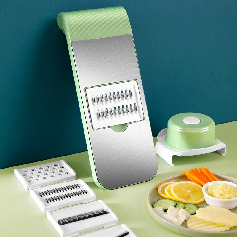 Multifunctional Stainless Steel Vegetable Slicer & Grater with Hand Guard