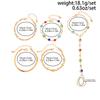 Ingemark 5Pcs/Set Elegant Colorful Zircon Bracelet for Women Fashion Exquisite Finger Ring Connect Bangle Party Jewelry Gifts