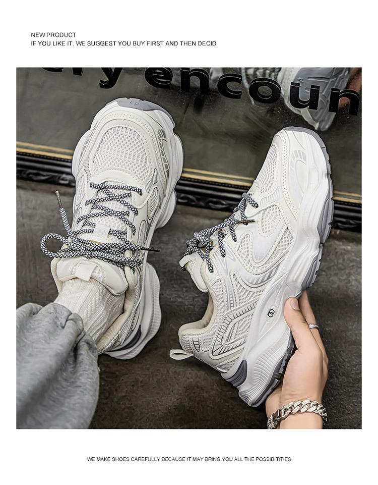 Men S Breathable Mesh Thick Sole Sport Casual Dad Shoes