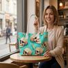 Stylish Skull Pattern Tote Bag Trendy Portable Daily Use Casual Shoulder Bag