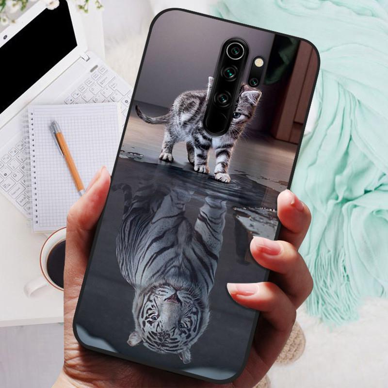 Phone Cover For Xiaomi Redmi Note 8 Pro Case Silicone Lovely Black Bumper Soft TPU Coque for Redmi Note8 Pro 8Pro Shells Fundas