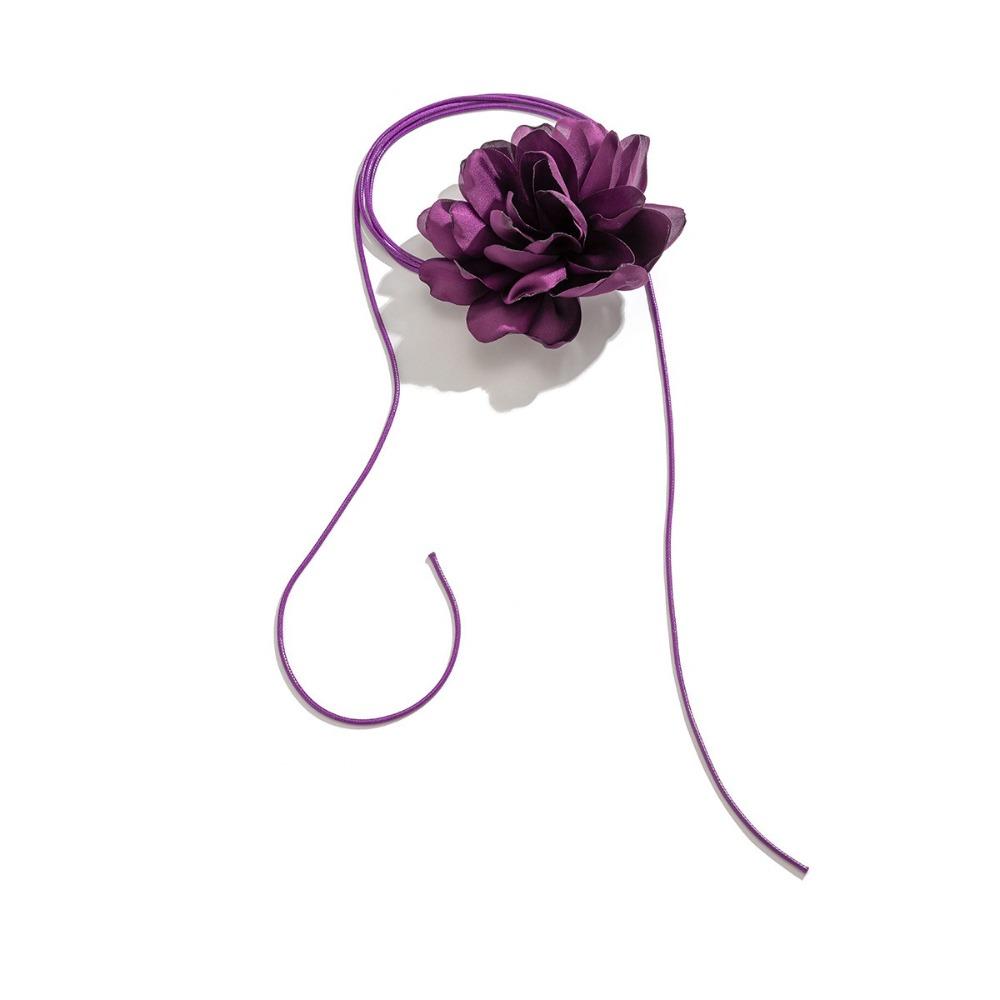 Fashion Accessory Exaggerated Design Rose Flower Adjustable Length Big Rose Rope Romantic Style Large Petal Flower Party Wear