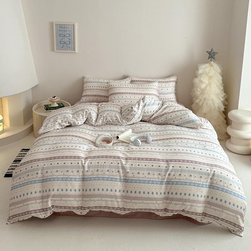 

Пасторальный стиль Класс А Материнский Младенческий сорт Хлопок Двухслойная пряжа Набор из 4 предметов Хлопковый набор из 3 предметов для общежития Простыня Пододеяльник Постельное белье 1.8m bed sheet 4pc quilt 200 * 230