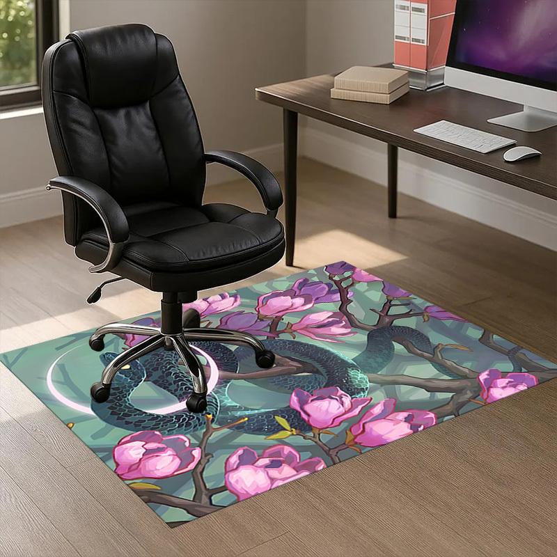 

Snake Blossom Pattern Area Rug, Office Carpet Indoor Outdoor Entrance Doormat, Non-Slip Soft And Comfortable, Living Room, c122002 60cm by 90cm