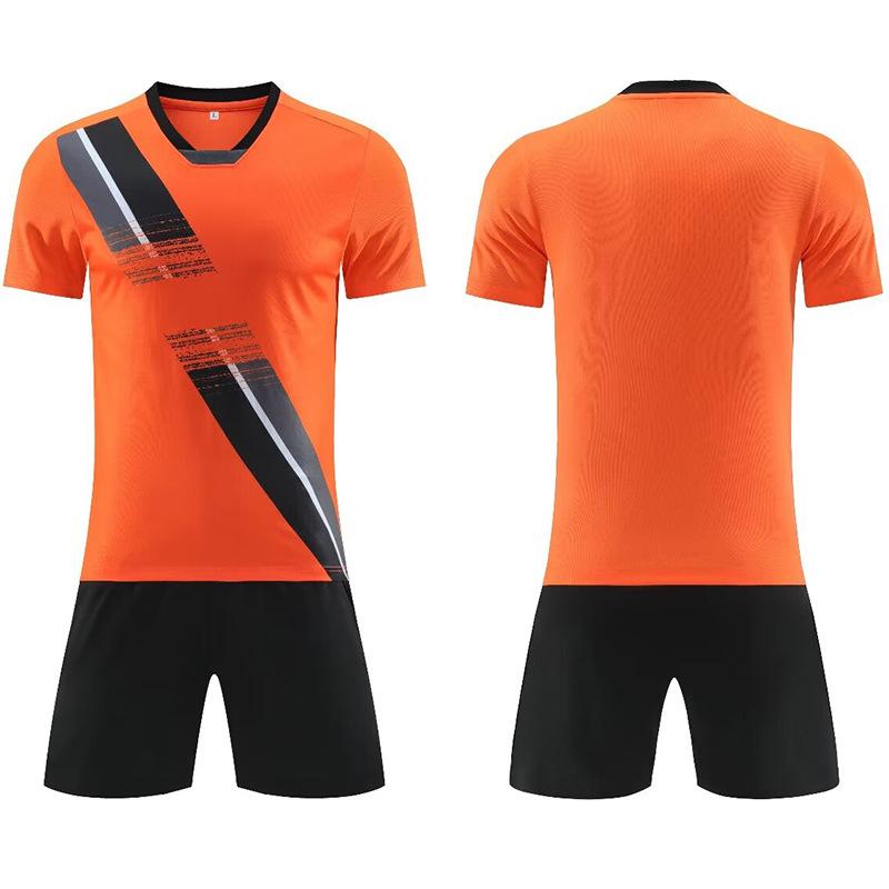

Football Suit Men S Training Suit Adult Children S Sports Short-Sleeved Competition Suit Team Suit Personalized Breathable Summer Jersey Men S 4XL помаранчевий