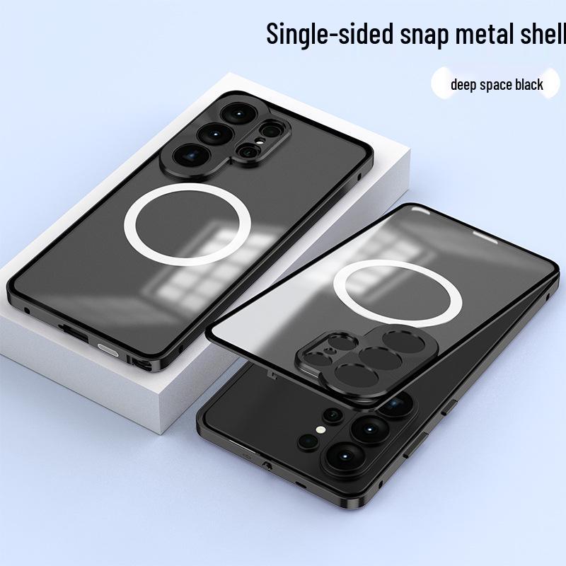 Samsung S26 Ultra Magnetic Buckle Phone Case, S25 Plus Metal Lens, S24 Drop Protection