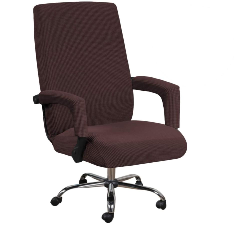 Office Chair Cover+Arm Cover Computer Seat Cover Stretch Rotating Chair Slipcover with Elastic Bottom Chair Protector for Rotating Boss Chair