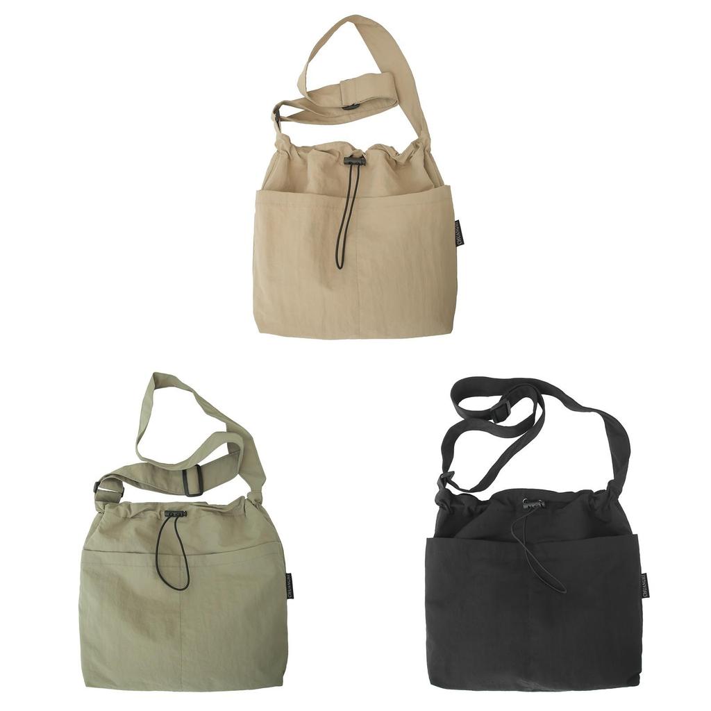 Nylon Casual Bucket Bag For Travel And Leisure With Drawstring Closure For Men And Women
