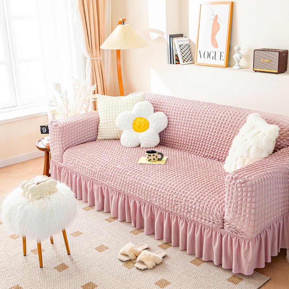 Bubble Fabric Sofa Cover Stretchable Elastic Slipcover Nordic Style for Single Double Triple Seater Cushion