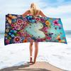 1Pc Romantic Heart Floral Butterfly Print Beach Towel Gentle Absorbent Quick-Dry Girl'S Heart Holiday Bath Towel