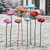 Yousheng 2Pcs Metal Flowers for Outside, Decorative Garden Stakes, Flower Bed Decor Plant Stakes, Metal Art for Outside, Outdoor Yard Art for Lawn