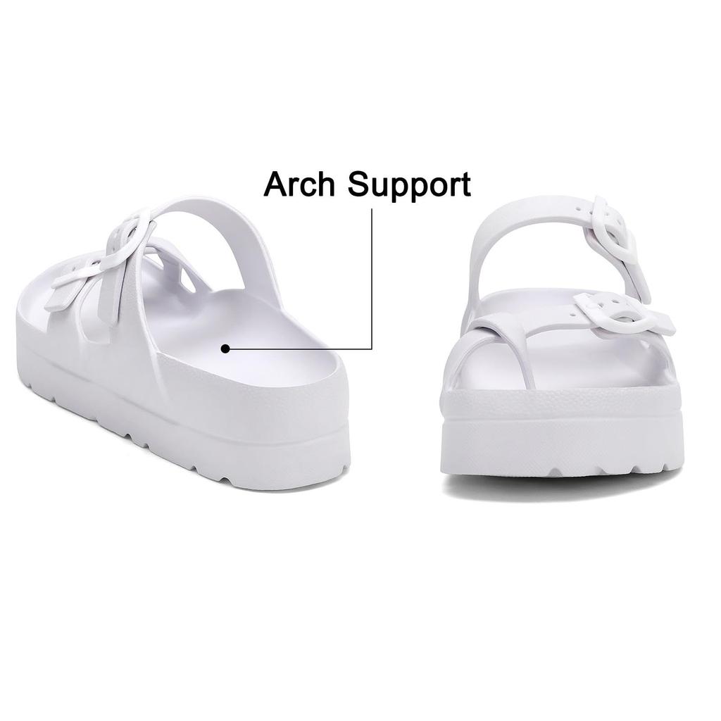 Fashion KIDMI New Womens Platform Sandals Light Comfort Beach Sandals Fashion Arch Support Cushion Slides Soft Light EVA Flat Sandals