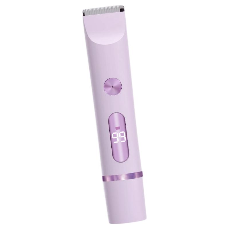 

Women s Rechargeable Body Groomer Ceramic Heads LCD Screen Display Waterproof Design For Sensitive Skin Care фиолетовый