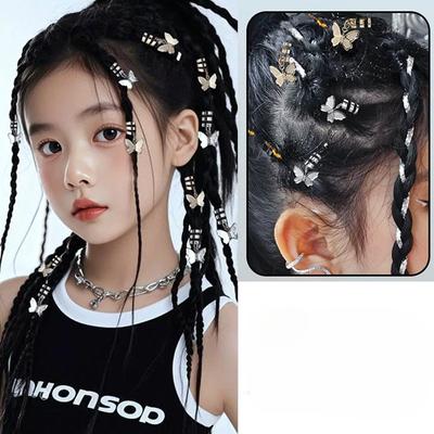 Kids Dreadlocks Hair Buckles Ropes Jazz Dance Hip-hop Dance Performance Decoration Butterfly Opening Hair Ring Hairpin Woman