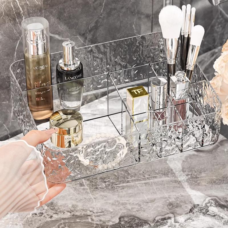 Acrylic Luxury Cosmetics Storage Box Organizer Table Transparent Dust-proof Makeup Lipstick Drawer Tall Cosmetics Organizer Case