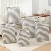 Breathable Linen Laundry Basket Collapsible Hamper Wood Handle Storage Bin Large Capacity Dirty Clothes Organizer Multi Purpose Home Bathroom Storage