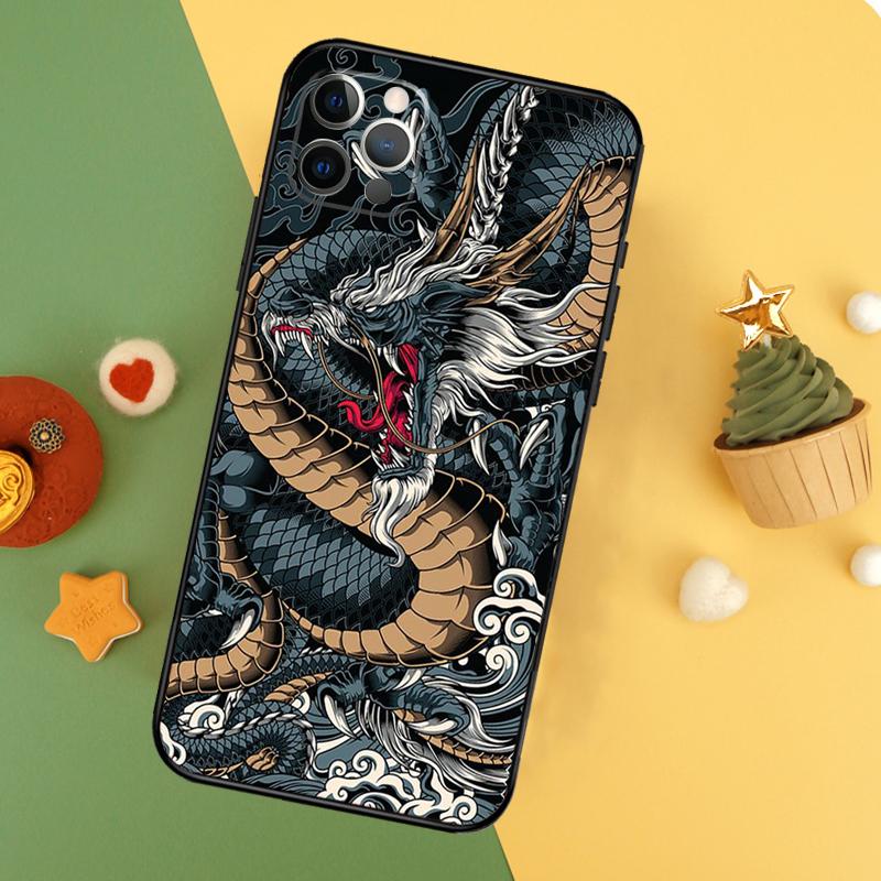 

Japanese Dragon Style Cover For iPhone 16 15 14 13 12 11 Pro Max Plus Mini 7 8 X XS Max XR Phone Case iPhone 7 8