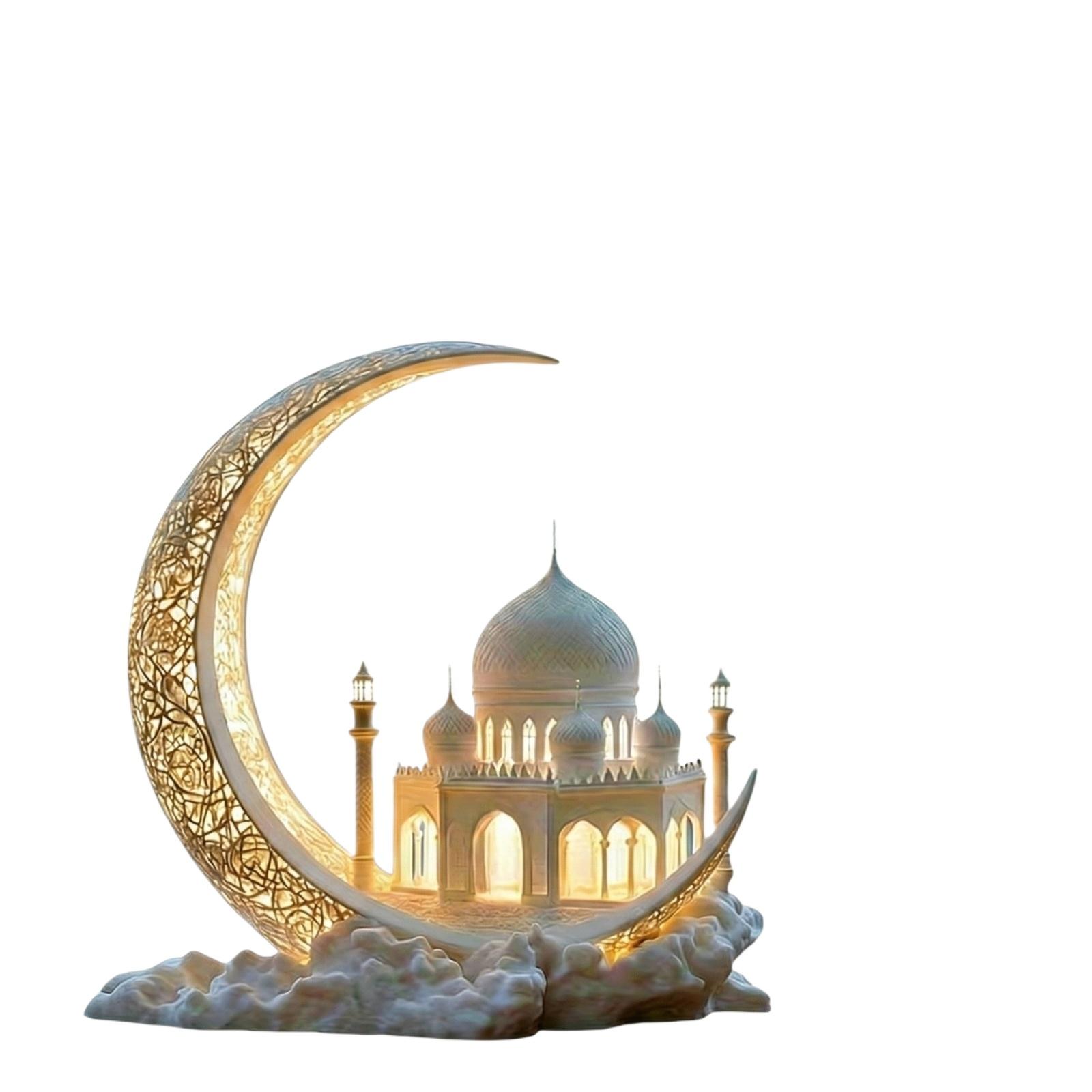 

2D Acrylic Moon Ornament, Ramadan Home Decor One Size