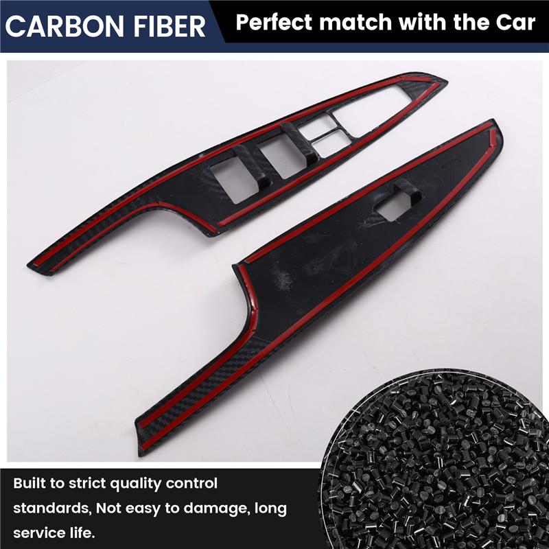 For Hyundai Tucson 2015- Compatible Car Inner Door Armrest Window Lift Switch Panel Cover Trim Kit ABS Interior Accessories