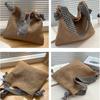Casual Bohemian Straw Shoulder Bag Houndstooth Hollowed Out Weave Tote Bag Handbag Large Capacity Beach Bag Outdoor