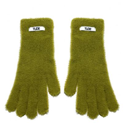TUDE HAIRY FINGER HOLE GLOVES GREEN