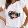 New Version Regular Short Sleeve Heart Print T-Shirt Women's Casual Short Sleeve T-Shirt women clothes